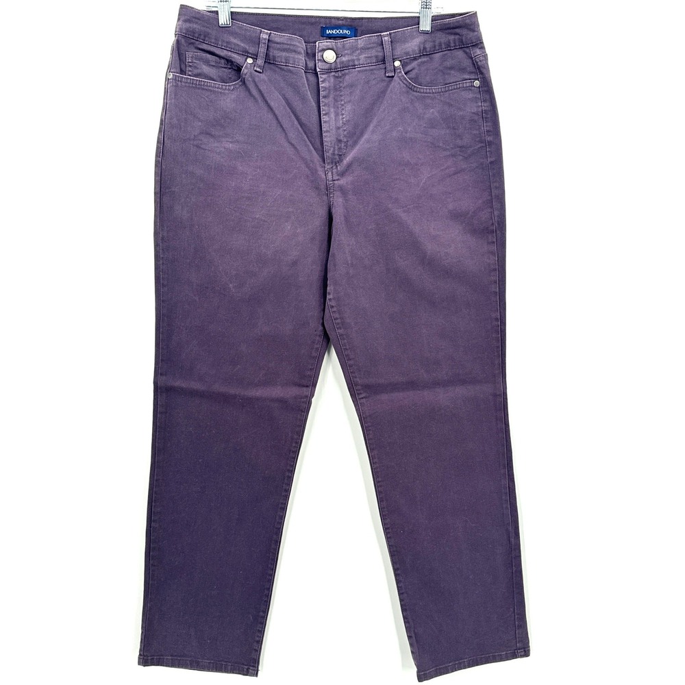 Bandolino Mandie Women's 16 Purple Stretch Capri Cropped Pants‎ Casual Comfort